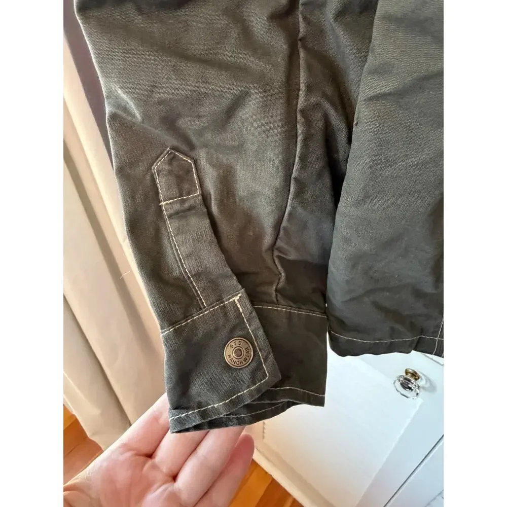 STS Ranchwear Sundance Jacket medium green grey *has branding* utility canvas